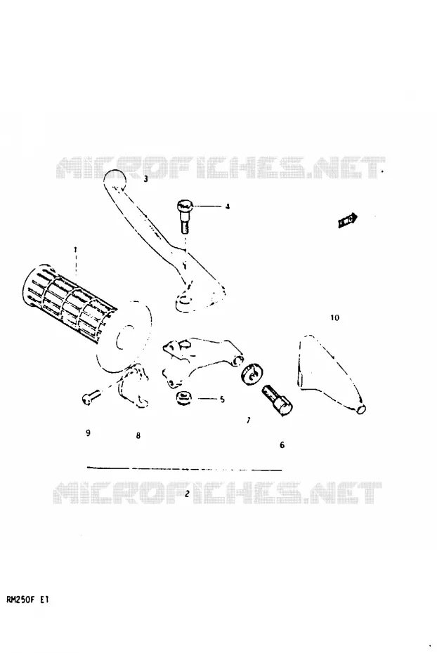 ENSEMBLE POIGNEE GAUCHE (MODELE E) Suzuki MOTO 250 RM 1984  RM250E(E/F)