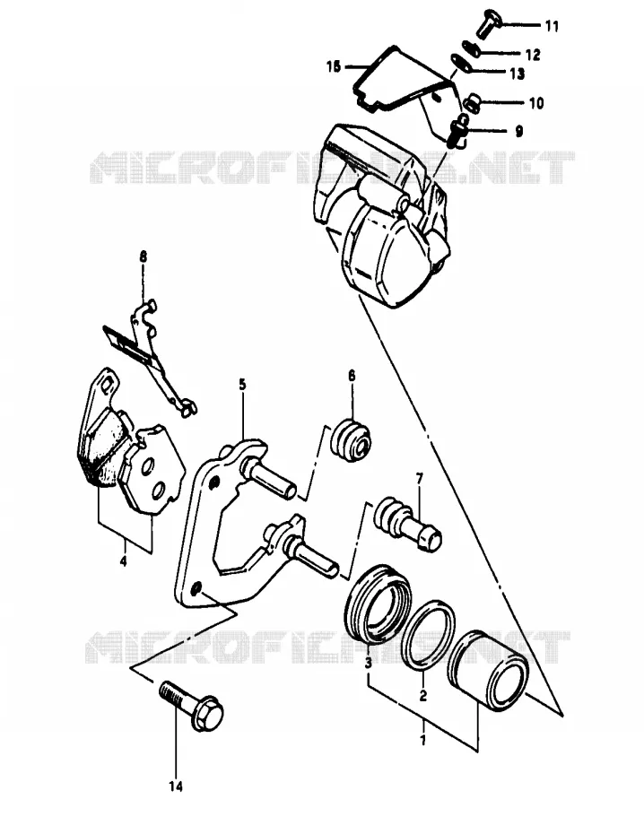 ETRIER DE FREIN AVANT (MODELE E/F/G/J/K) Suzuki MOTO 50 RG 1989  RG50K(D/E/F/1/G/J/K)