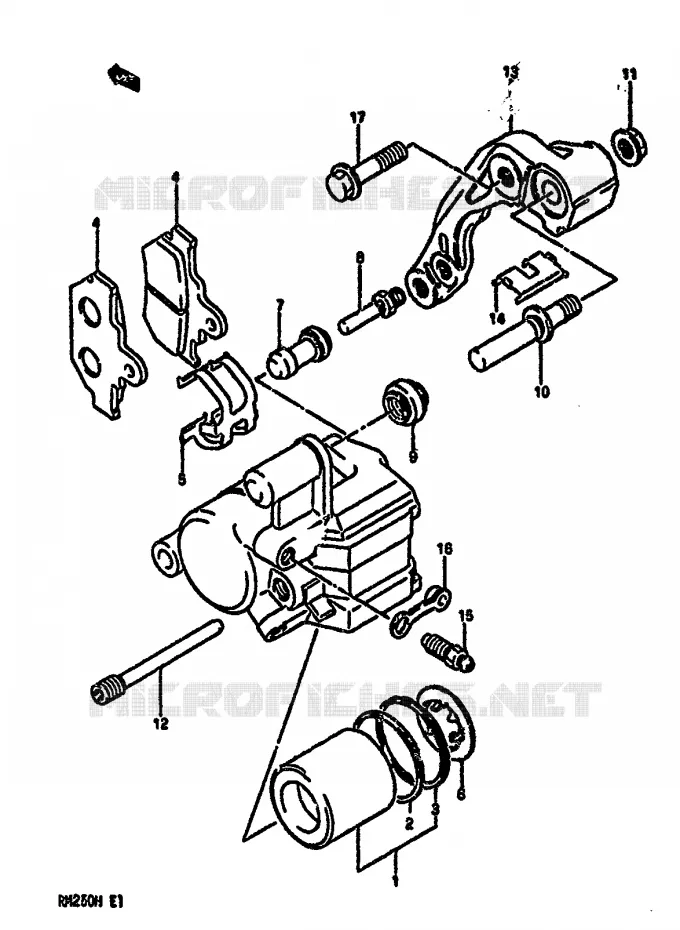 ETRIER DE FREIN AVANT (MODELE G) Suzuki MOTO 250 RM 1986  RM250G(G/H)