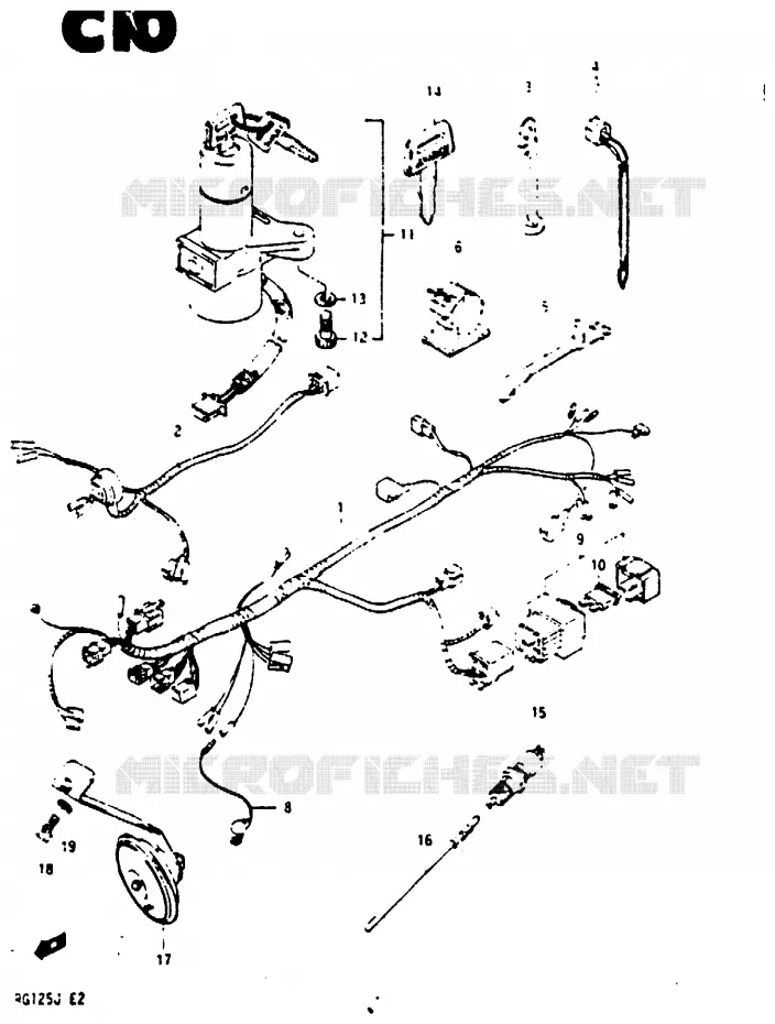 FAISCEAU ELECTRIQUE Suzuki MOTO 125 RG 1988  RG125J(G/H/J)