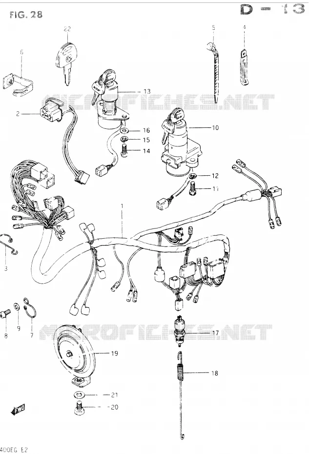 FAISCEAU ELECTRIQUE Suzuki MOTO 400 GSX 1985  GSX400SF(E2)