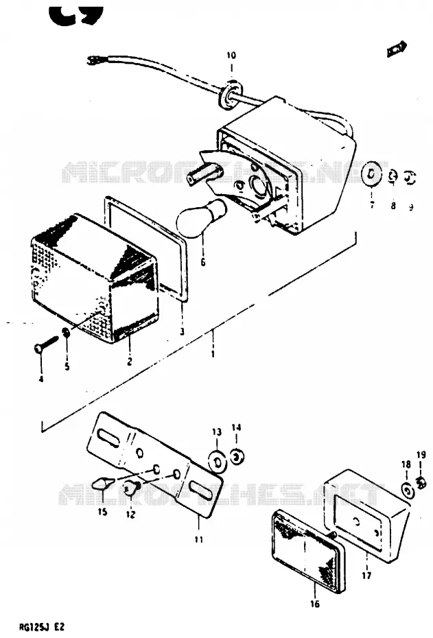FEU ARRIERE Suzuki MOTO 125 RG 1988  RG125AJ(G/H/J)