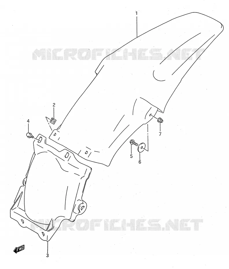 GARDE BOUE ARRIERE (MODELE P/R/S) Suzuki MOTO 125 RM 1994  RM125R(E28)