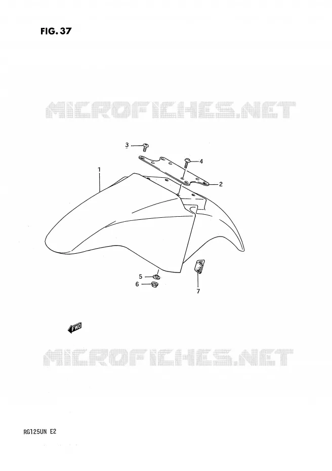 GARDE BOUE AVANT Suzuki MOTO 125 RG 1992  RG125UN(E2)