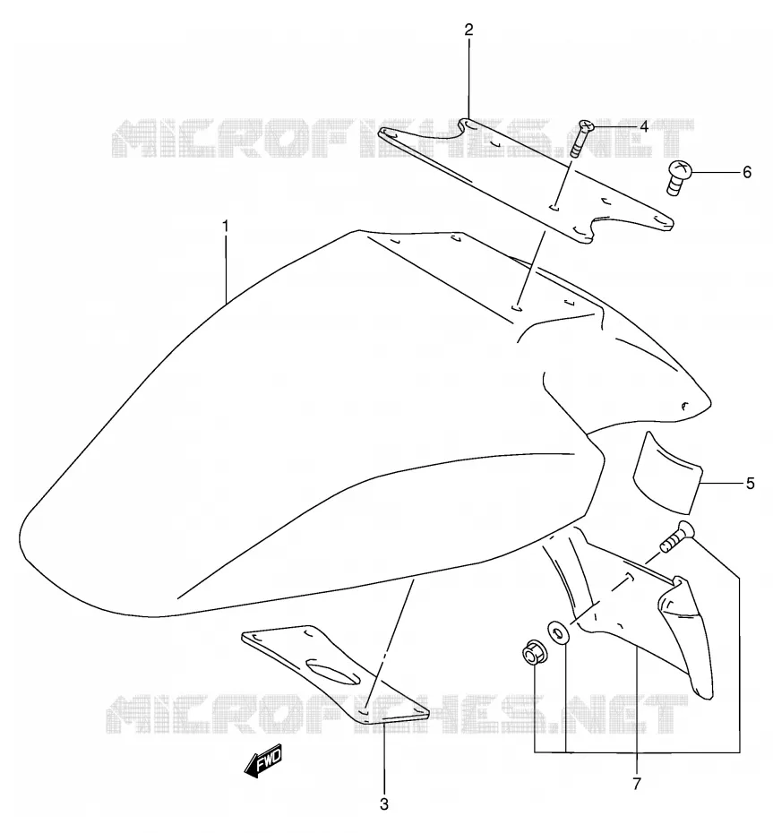 GARDE BOUE AVANT Suzuki MOTO 900 RF 1995  RF900RS(E2)