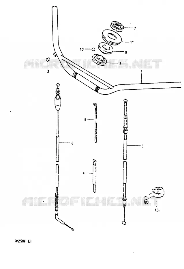 GUIDON (MODELE F) Suzuki MOTO 250 RM 1984  RM250E(E/F)
