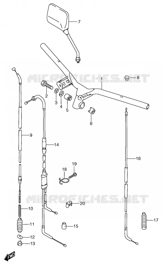 GUIDON (MODELE M) Suzuki SCOOTER 50 Autres-modeles 1991  RC50M(E1)