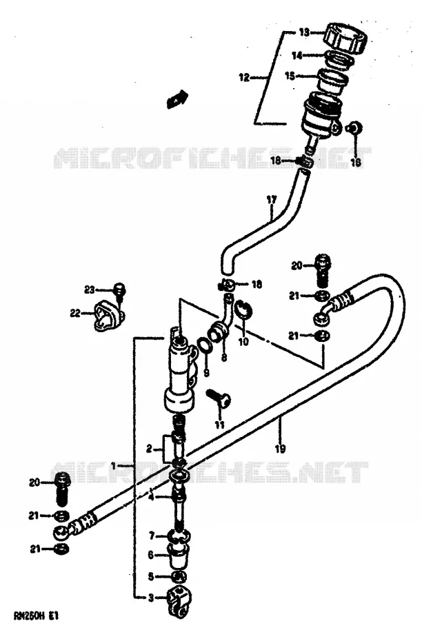 MAITRE CYLINDRE ARRIERE (MODELE H) Suzuki MOTO 250 RM 1986  RM250G(G/H)