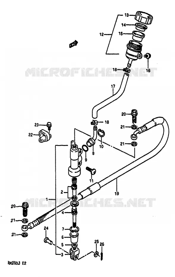 MAITRE CYLINDRE ARRIERE Suzuki MOTO 250 RM 1988  RM250J