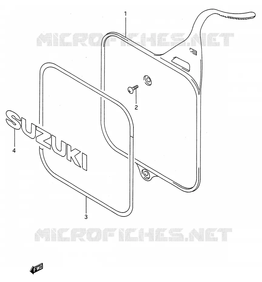 PLAQUE AVANT Suzuki MOTO 125 RM 1989  RM125K(E28)