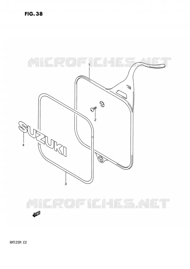 PLAQUE AVANT Suzuki MOTO 125 RM 1990  RM125L(E2)