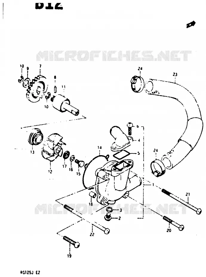 POMPE A EAU Suzuki MOTO 125 RG 1988  RG125BJ(G/H/J)