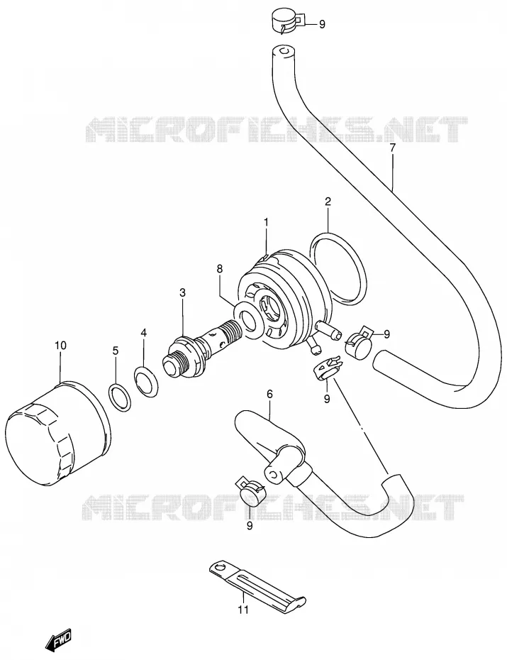 RADIATEUR D'HUILE - FILTRE A HUILE Suzuki MOTO 900 RF 1996  RF900RT(E2)
