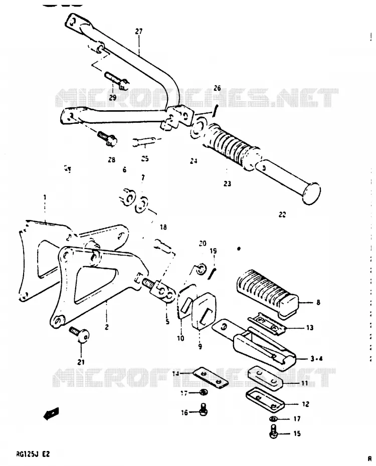 REPOSE PIED Suzuki MOTO 125 RG 1986  RG125CG(G/H/J)