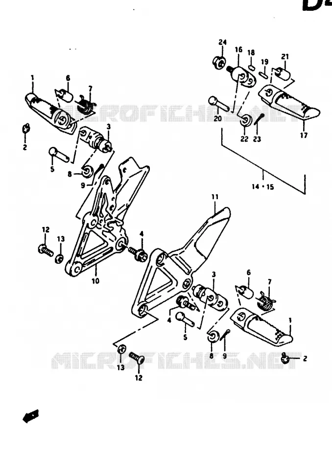 REPOSE PIED Suzuki MOTO 125 RG 1992  RG125FN(N/P/R)