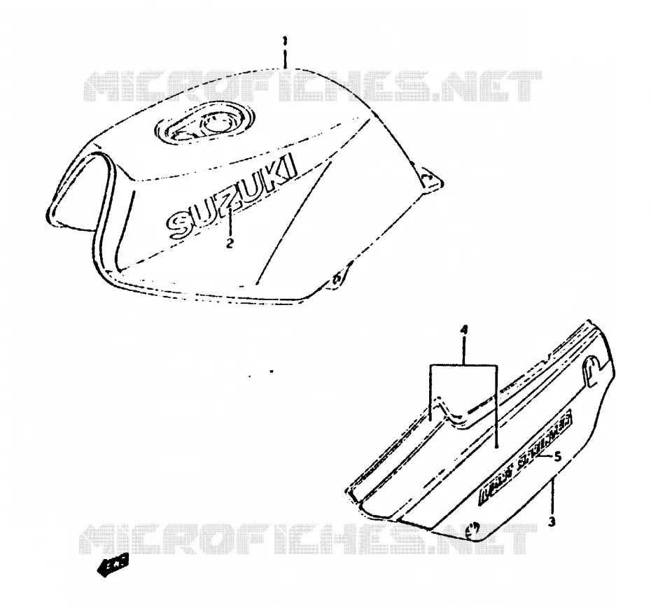 RESERVOIR D'ESSENCE - COUVERCLES Suzuki MOTO 125 RG 1987  RG125UCH(G/H/J)