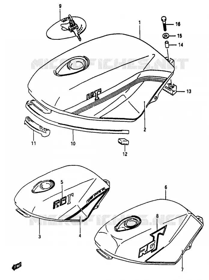 RESERVOIR D'ESSENCE (MODELE J/K) Suzuki MOTO 50 RG 1984  RG50WE(D/E/F/1/G/J/K)