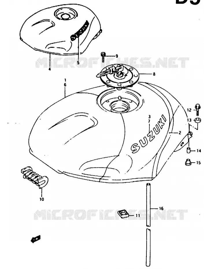 RESERVOIR D'ESSENCE Suzuki MOTO 125 RG 1993  RG125FUP(N/P/R)
