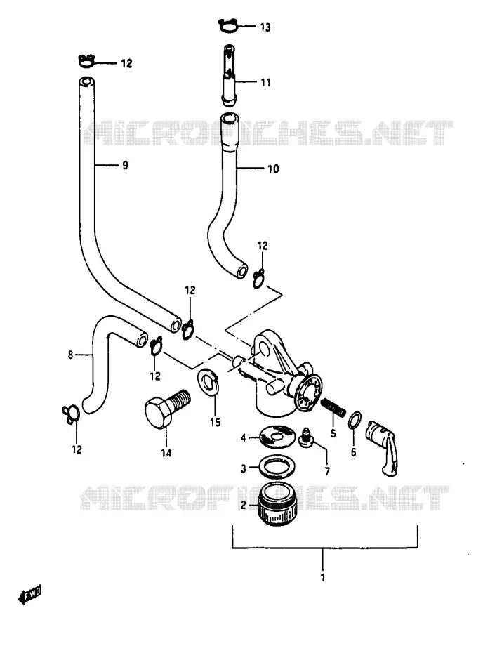 ROBINET D'ESSENCE Suzuki MOTO 50 RG 1985  RG50F1(D/E/F/1/G/J/K)