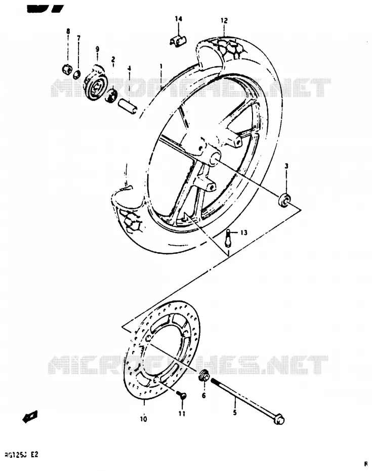 ROUE AVANT Suzuki MOTO 125 RG 1987  RG125CH(G/H/J)