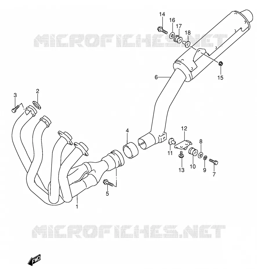 SILENCIEUX (MODELE P/R) Suzuki MOTO 600 RF 1996  RF600RUT(E2)