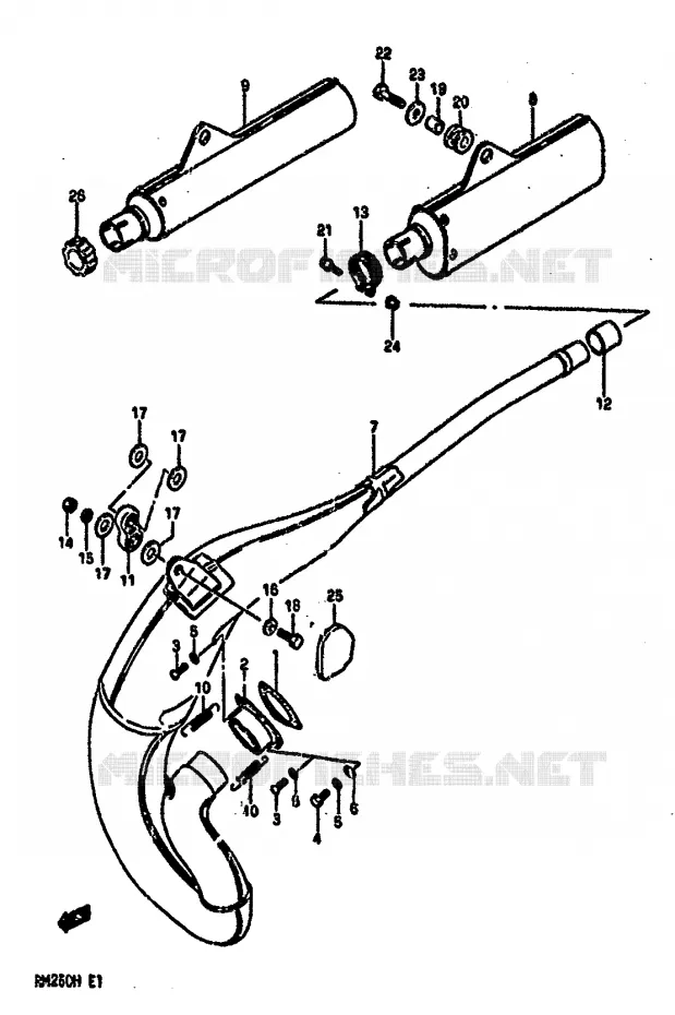 SILENCIEUX Suzuki MOTO 250 RM 1987  RM250H(G/H)