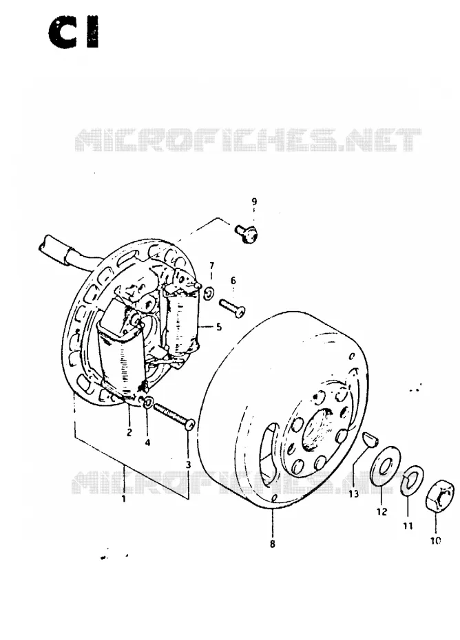 ALLUMAGE ROTOR - STATOR (CS50Z, CS50D) Suzuki SCOOTER 50 CS 1983  CS50DD(Z/D)
