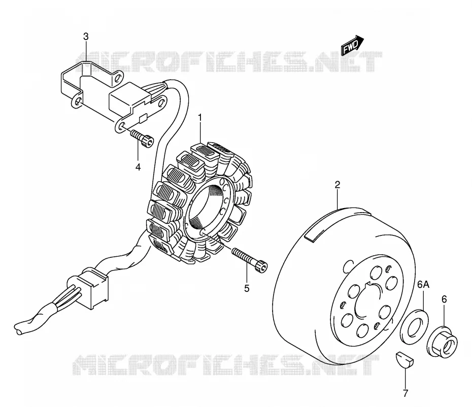 ALLUMAGE ROTOR - STATOR (DR-Z400Y/K1/K2/K3/K4) Suzuki MOTO 400 DR-Z 2004  DR-Z400EK4(E1)