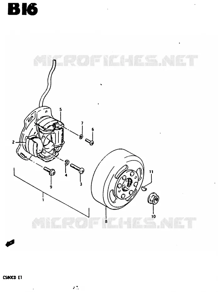 ALLUMAGE ROTOR - STATOR (E2, E17, E22) Suzuki SCOOTER 80 CS 1983  CS80LD