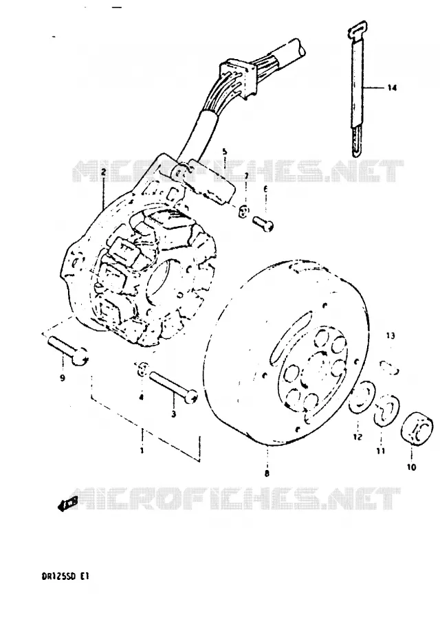 ALLUMAGE ROTOR - STATOR (E2, E4, E15, E17, E18, E21, E22, E25, E26) Suzuki MOTO 125 DR 1982  DR125SZ(Z/D)