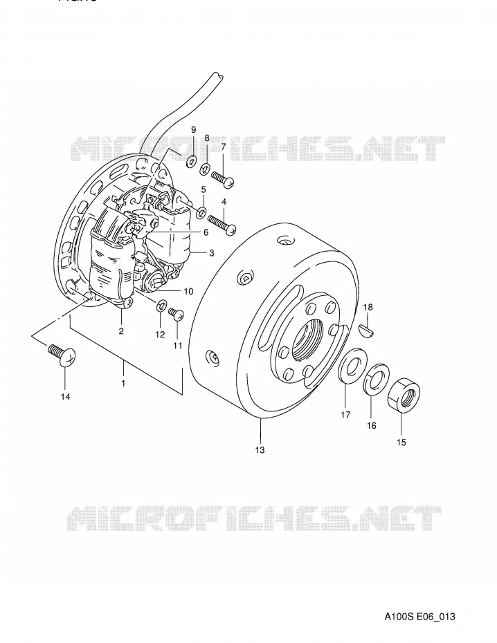ALLUMAGE ROTOR - STATOR (MODELE R) Suzuki MOTO 100 A100 1994  A100R(E6)