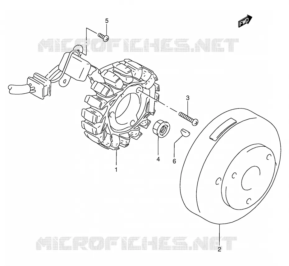 ALLUMAGE ROTOR - STATOR Suzuki MOTO 200 DF 1999  DF200EX(E24)