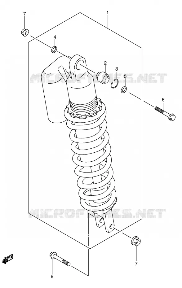 AMORTISSEUR ARRIERE (DR-Z400EY/EK1/EK2/EK3/EK4 E24) Suzuki MOTO 400 DR-Z 2003  DR-Z400EK3(E1)
