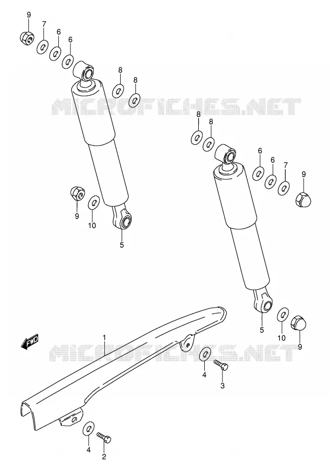 AMORTISSEUR ARRIERE (E94,P9,P48) Suzuki MOTO 100 AP 1996  AX100T(E94)