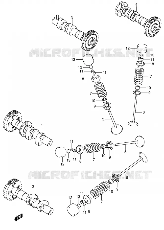 ARBRE A CAMES - SOUPAPES Suzuki MOTO 1000 V-STROM 2003  DL1000K3(E2)