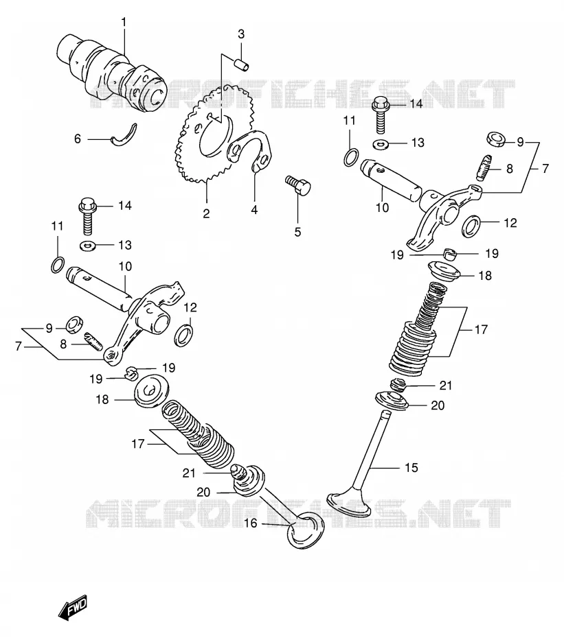 ARBRE A CAMES - SOUPAPES Suzuki MOTO 125 DF 1999  DF125EX(E4)
