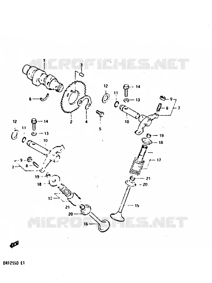 ARBRE A CAMES - SOUPAPES Suzuki MOTO 125 DR 1982  DR125SZ(Z/D)
