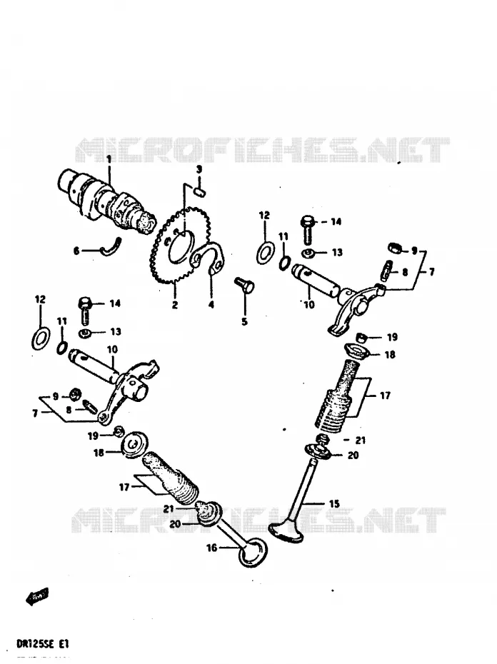 ARBRE A CAMES - SOUPAPES Suzuki MOTO 125 DR 1984  DR125SE