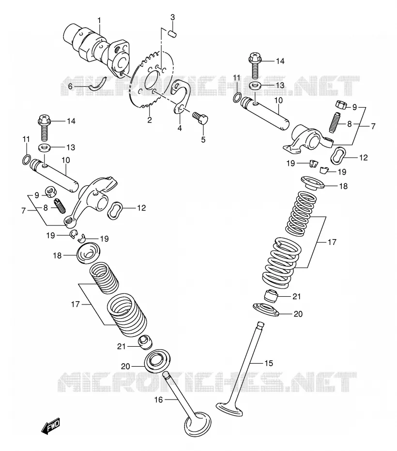 ARBRE A CAMES - SOUPAPES Suzuki MOTO 125 DR-Z 2003  DR-Z125K3(E3/E28)