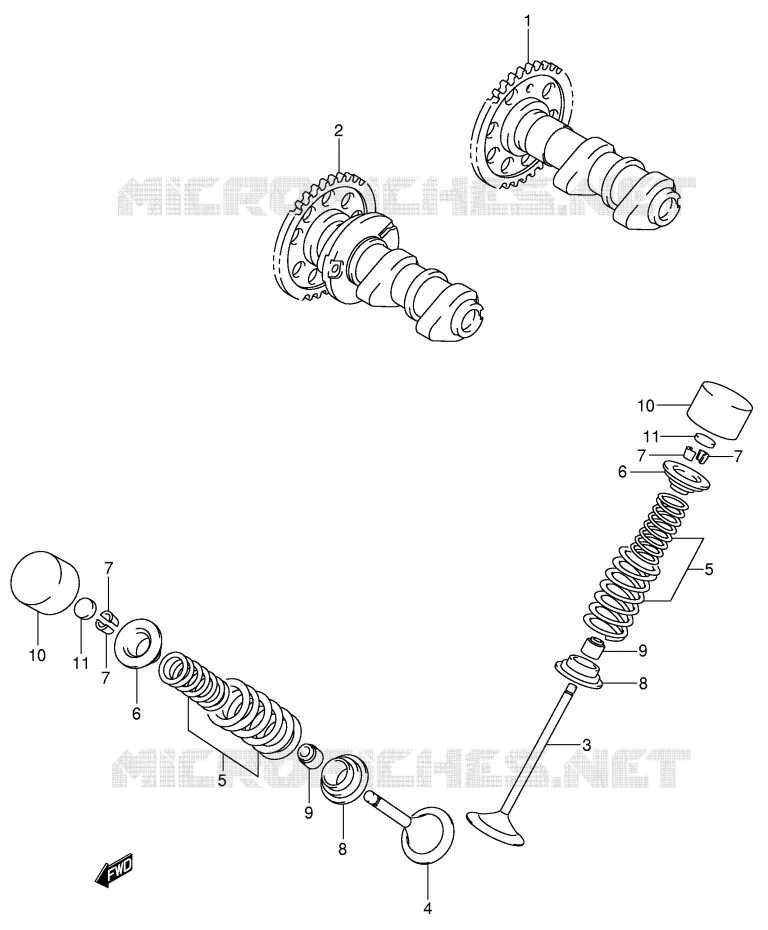 ARBRE A CAMES - SOUPAPES Suzuki MOTO 400 DR-Z 2000  DR-Z400SY(E3/E28)
