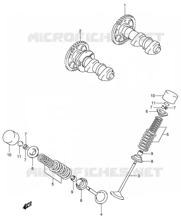 ARBRE A CAMES - SOUPAPES Suzuki MOTO 400 DR-Z 2002  DR-Z400SK2(E2)
