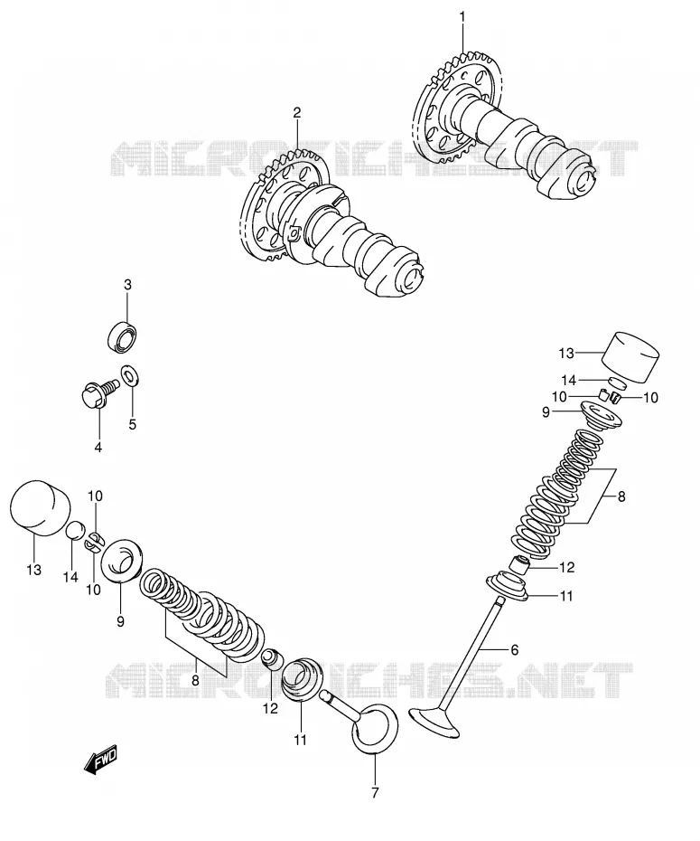 ARBRE A CAMES - SOUPAPES Suzuki MOTO 400 DR-Z 2006  DR-Z400EK6(E1)