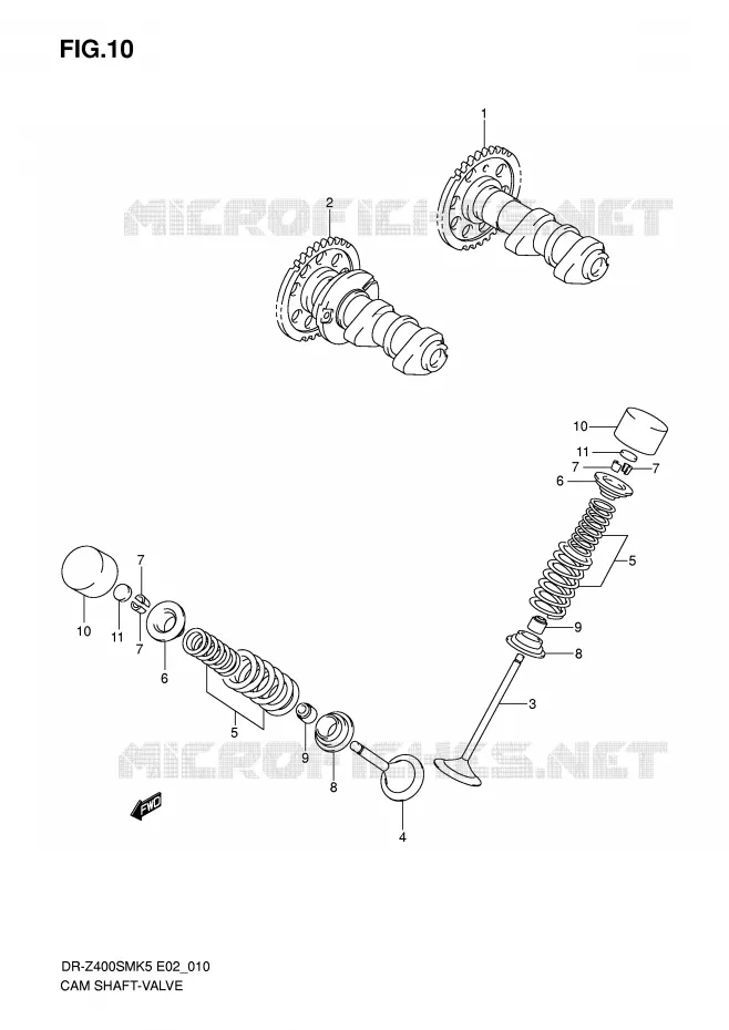 ARBRE A CAMES - SOUPAPES Suzuki MOTO 400 DR-Z 2006  DR-Z400SMK6(E2)