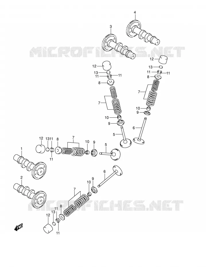 ARBRE A CAMES - SOUPAPES Suzuki MOTO 650 V-STROM 2004  DL650U3K4(E2)