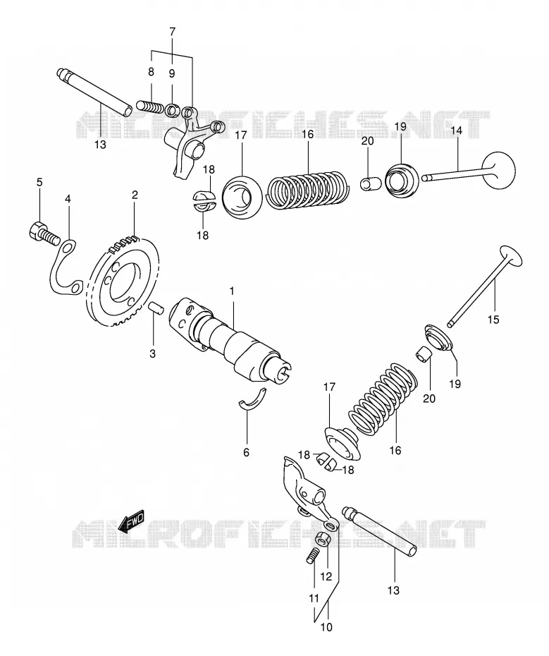 ARBRE A CAMES - SOUPAPES Suzuki SCOOTER 400 BURGMAN 2006  AN400K6(E2)