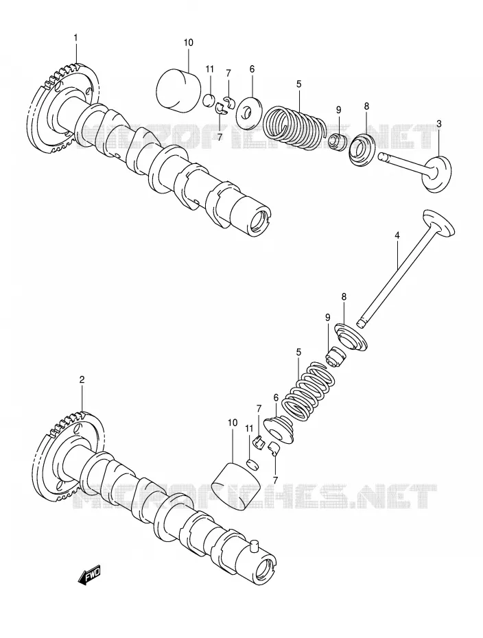 ARBRE A CAMES - SOUPAPES Suzuki SCOOTER 650 BURGMAN 2003  AN650LK3(E2)