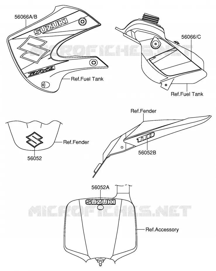 AUTOCOLLANTS (DR-Z110 K4) Suzuki MOTO 110 DR-Z 2005  DR-Z110K5(E24)