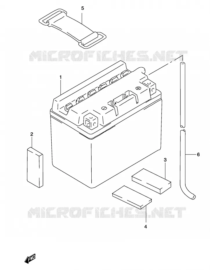 BATTERIE (MODELE K1/K2) Suzuki SCOOTER 50 KATANA 2003  AY50K3(P19)