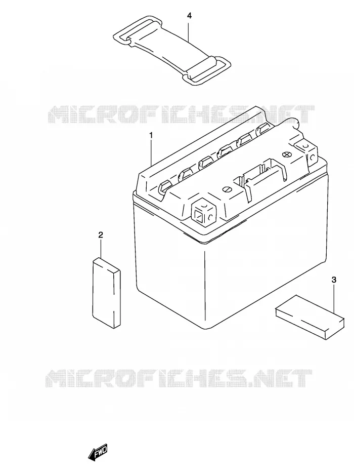 BATTERIE (MODELE K3/K4) Suzuki SCOOTER 50 KATANA 2003  AY50SK3(P19)