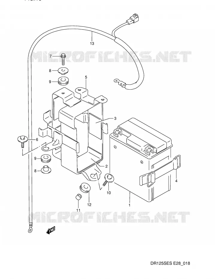 BATTERIE Suzuki MOTO 125 DR 1994  DR125SER(E28)